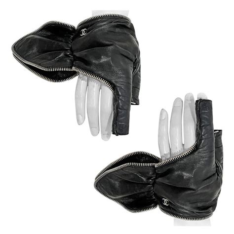 chanel lace gloves|chanel fingerless leather gloves.